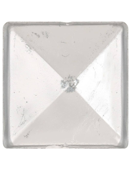 Tappi per Pali a Piramide 6 pz in Metallo Zincato 81x81 mm
