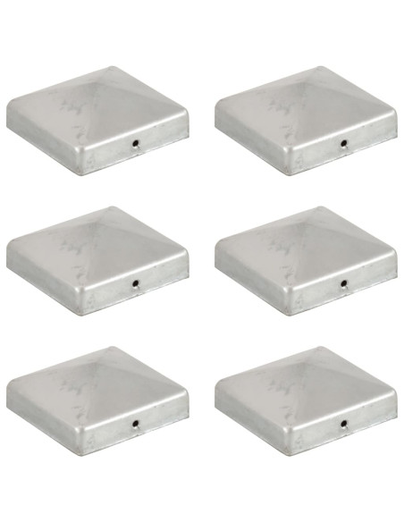 Tappi per Pali a Piramide 6 pz in Metallo Zincato 81x81 mm