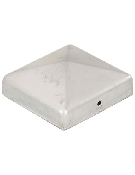 Tappi per Pali a Piramide 6 pz in Metallo Zincato 81x81 mm