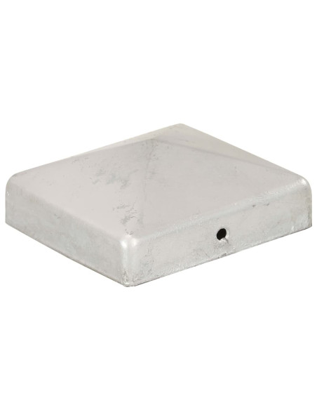 Tappi per Pali a Piramide 6 pz in Metallo Zincato 81x81 mm