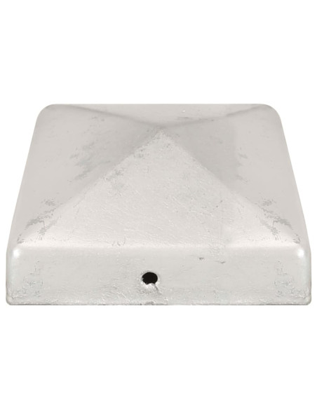 Tappi per Pali a Piramide 6 pz in Metallo Zincato 81x81 mm