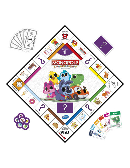Monopoly - Il Mio Primo, gioco da tavolo per famiglie, per bambini dai 4 anni in su
