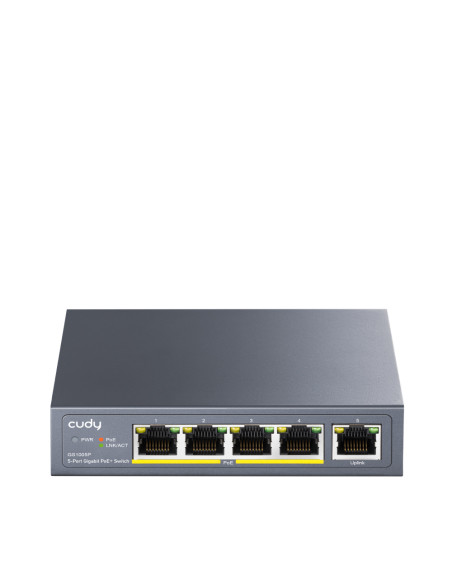 SWITCH 5P GIGABIT DI CUI 4P POE 60W POE POWER SUPPLY VLAN/EXTEN DIP