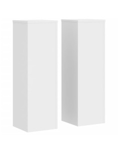 Supporti per Piante 2 pz Bianchi 25x25x80 cm Legno Multistrato 2