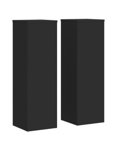 Supporti per Piante 2 pz Neri 25x25x80 cm Legno Multistrato 2