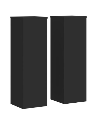 Supporti per Piante 2 pz Neri 25x25x80 cm Legno Multistrato