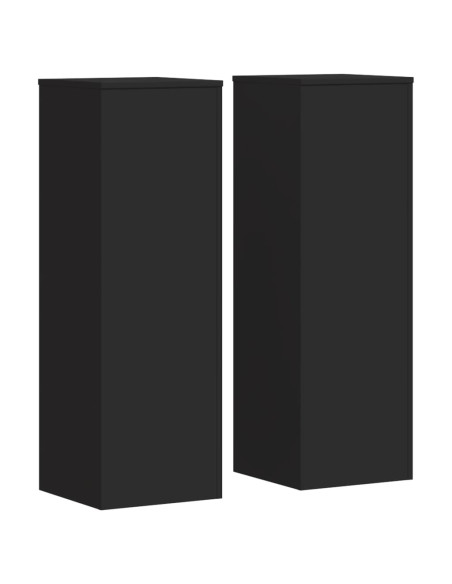 Supporti per Piante 2 pz Neri 33x33x100 cm Legno Multistrato