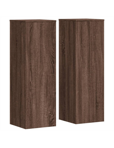 Supporti per Piante 2 pz Rovere Marrone 33x33x100cm Multistrato