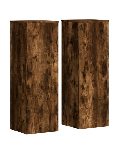 Supporti per Piante 2 pz Rovere 33x33x100 cm Legno Multistrato