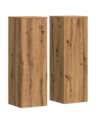 Supporti Piante 2 pz Rovere Artigianale 33x33x100cm Multistrato