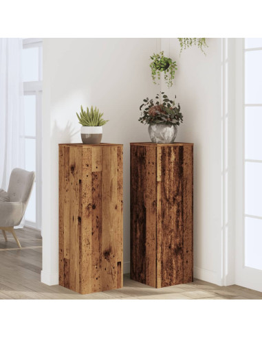 Supporti per Piante 2 pz Legno Vecchio 33x33x100 cm Multistrato