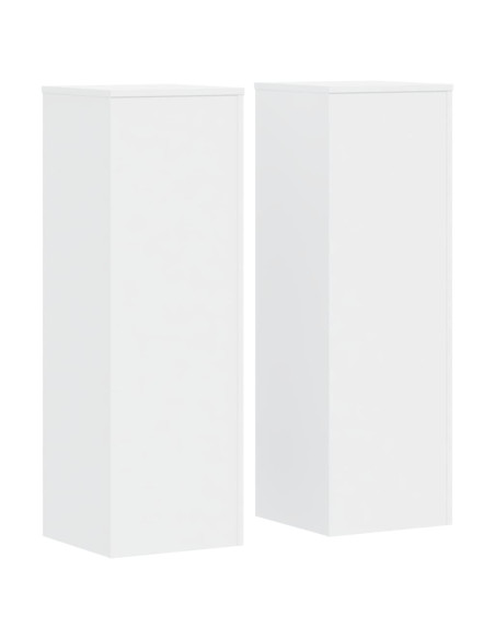 Supporti per Piante 2 pz Bianchi 33x33x100 cm Legno Multistrato