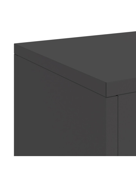 Stands per Piante da Esterno Pilastri 2 pz Nero 24x24x35 cm Acciaio
