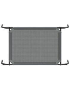 Cuccia per Cani Rialzata Grigia 90x50x20 cm Textilene e Acciaio