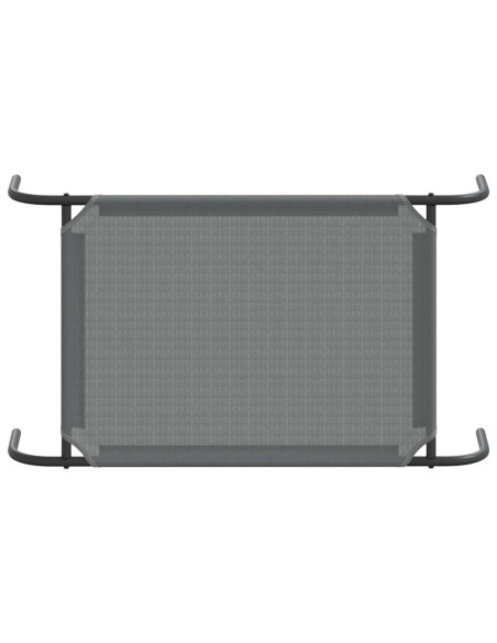 Cuccia per Cani Rialzata Grigia 90x50x20 cm Textilene e Acciaio