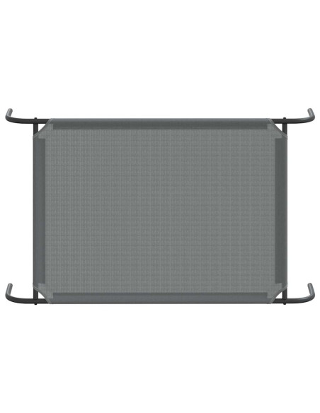 Cuccia per Cani Rialzata Grigia 110x65x20cm Textilene e Acciaio