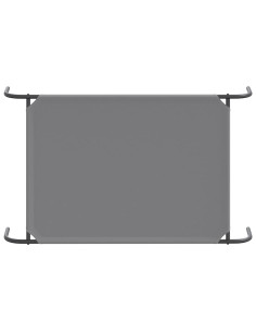 Cuccia per Cani Rialzata Grigia 110x65x20cm Tela Oxford/Acciaio
