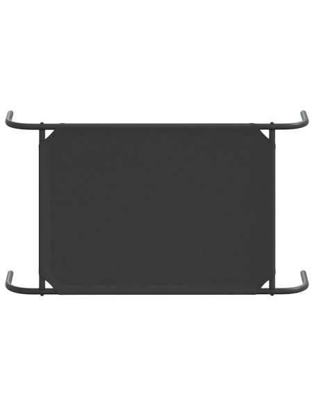 Cuccia per Cani Rialzata Nera 90x50x20 cm Tela Oxford e Acciaio