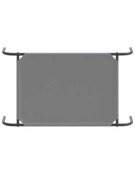 Cuccia per Cani Rialzata Grigia 90x50x20 cm Tela Oxford/Acciaio