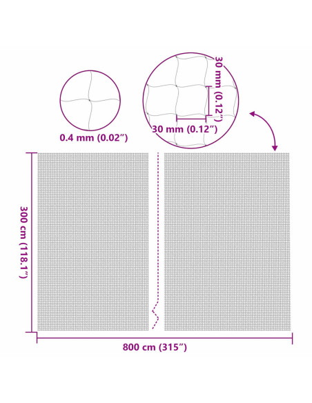 Rete per Gatti Trasparente 8x3 m in Nylon