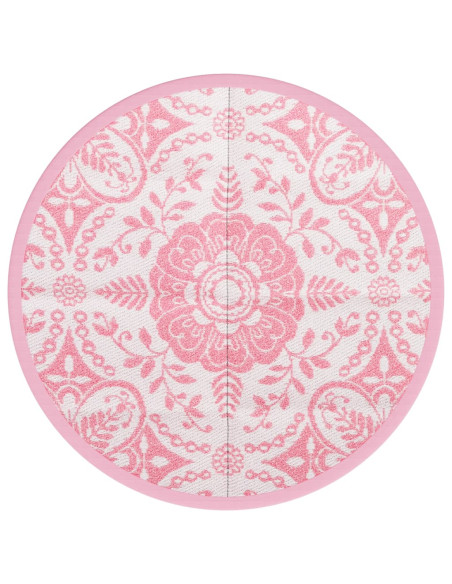 Tappeto da Esterni Rosa Ø120 cm in PP