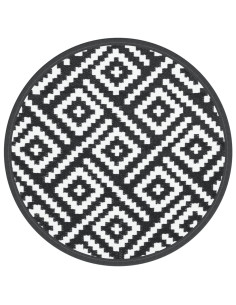 Tappeto da Esterni Bianco e Nero Ø200 cm in PP 2