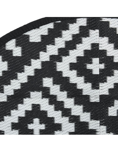 Tappeto da Esterni Bianco e Nero Ø200 cm in PP