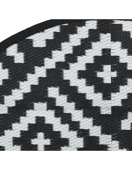 Tappeto da Esterni Bianco e Nero Ø200 cm in PP