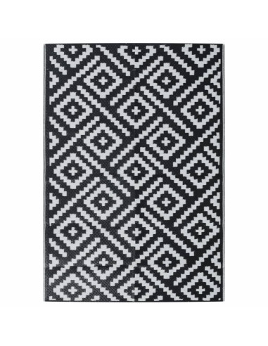 Tappeto da Esterno Bianco e Nero 140x200 cm in PP