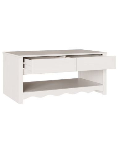 Tavolino da salotto con cassetto Drammen Bianco 99 x 55 x 45 cm