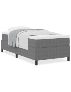 Letto a molle Grigio chiaro 80 x 200 cm Velluto