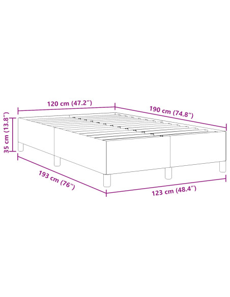Struttura Letto Grigio Scuro 120x190 cm in Tessuto Corduroy