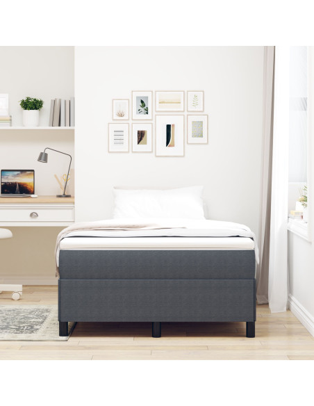 Struttura Letto Grigio Scuro 120x200 cm Tessuto A Coste
