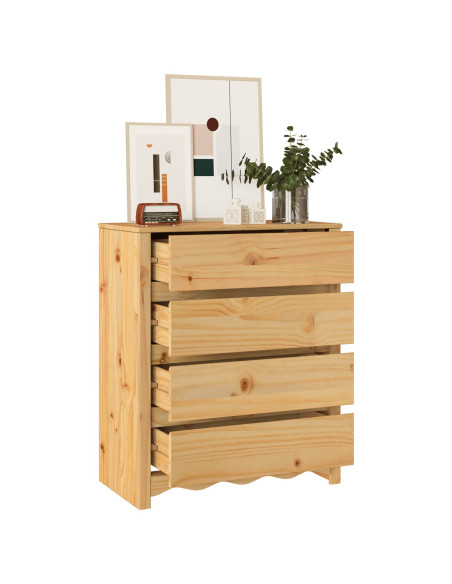 Cassettiera ""DRAMMEN"" 76,5x40x91 cm Legno Massello di Pino