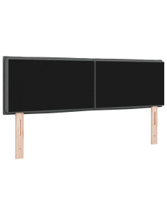 Testiera con testiera Grigio scuro 144 cm Pelle Sintetica