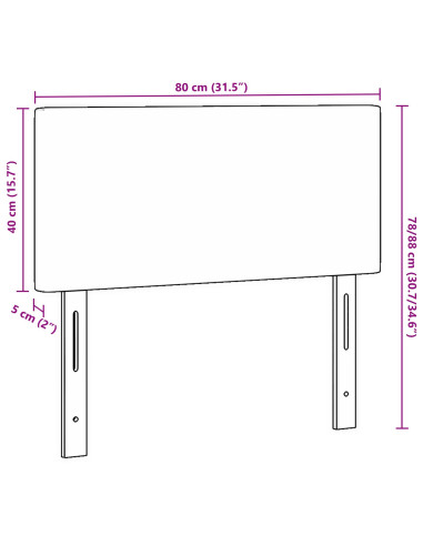 Testiera con testiera Grigio chiaro 80 cm Pelle Sintetica