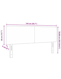 Testiera con testiera Grigio chiaro 144 cm Pelle Sintetica