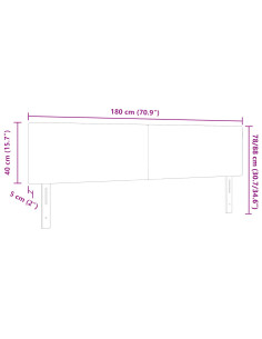 Testiera con testiera Grigio scuro 180 cm Pelle Sintetica