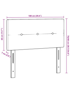 Testiera con testiera Nero 100 cm Pelle Sintetica