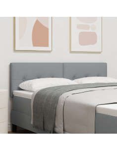 Testiera con testiera Grigio chiaro 144 cm Pelle Sintetica