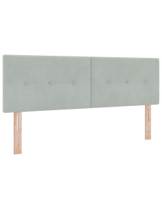 Testiera con testiera Grigio chiaro 144 cm Pelle Sintetica