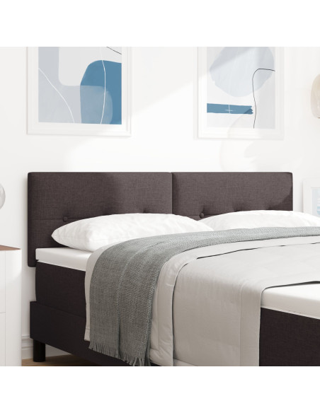 Headboard Button Tufted Marrone Scuro 160 cm Tessuto