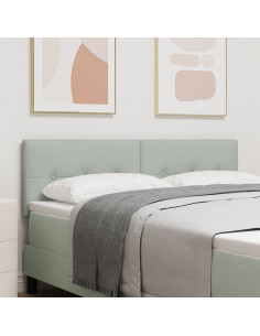 Testiera con testiera Grigio chiaro 160 cm Pelle Sintetica