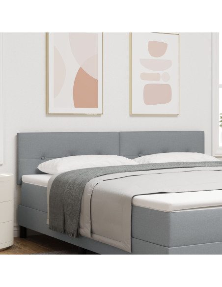 Testiera di  con bottoni imbottiti Grigio chiaro 180 cm in tessuto