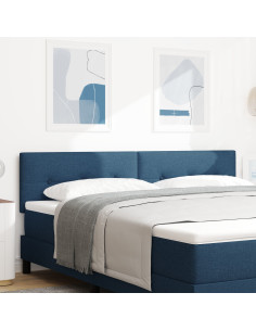 Testiera con testiera Blu 180 cm Pelle Sintetica