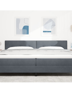 Testiera con testiera Grigio scuro 200 cm Pelle Sintetica