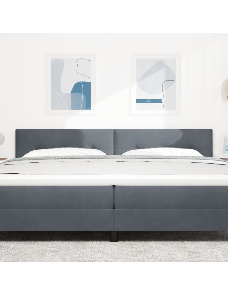 Testiera  Con Bottoni Grigio Scuro 200 cm In Velluto