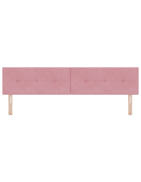 testiera  con bottoni, rosa, 200 cm, velluto