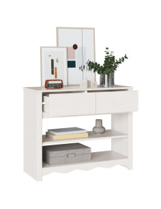 Tavolo consolle Drammen Bianco 89,5 x 37 x 73 cm Pino massello