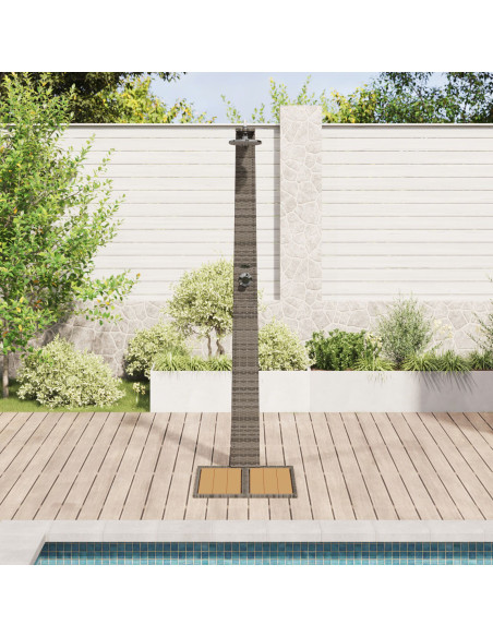 Doccia Esterno Grigio Resina, Legno 60 x 80 x 214 cm